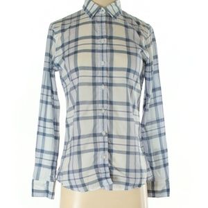 Long Sleeve Blue Plaid Banana Republic Button Down